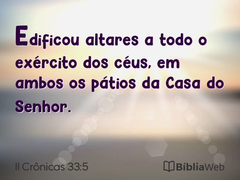 II Crônicas 33:5 em imagem para compartilhar