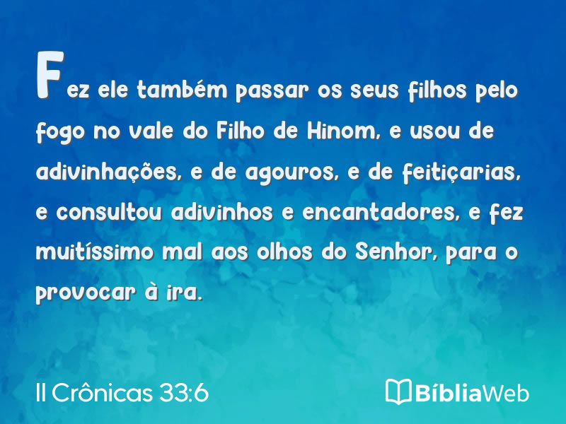 II Crônicas 33:6 em imagem para compartilhar