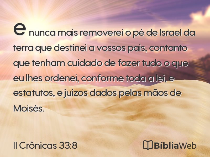 II Crônicas 33:8 em imagem para compartilhar