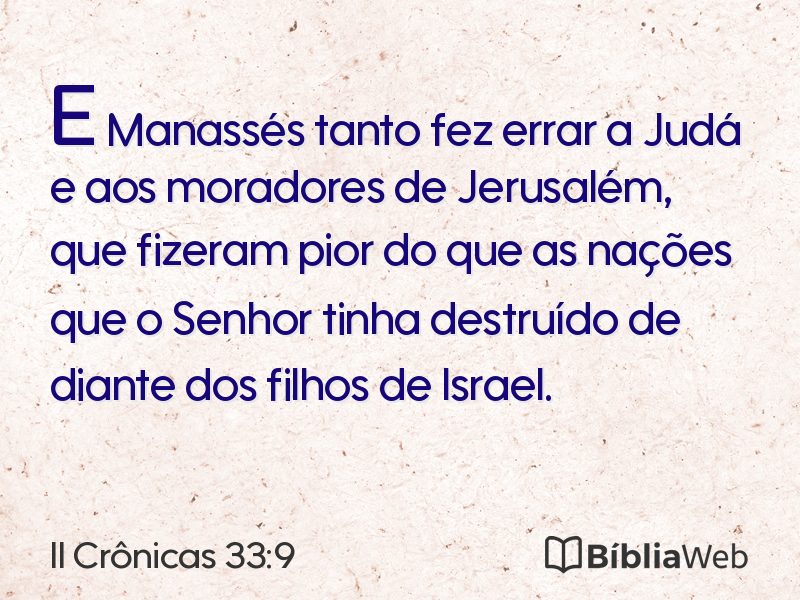 II Crônicas 33:9 em imagem para compartilhar