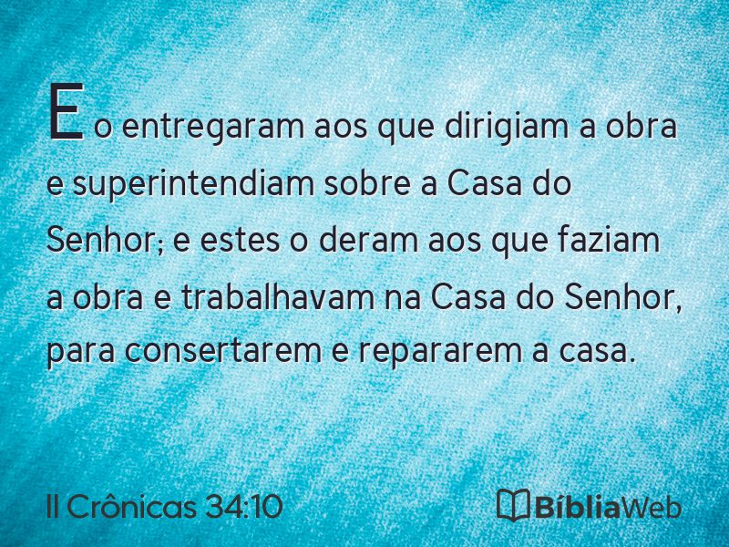 II Crônicas 34:10 em imagem para compartilhar