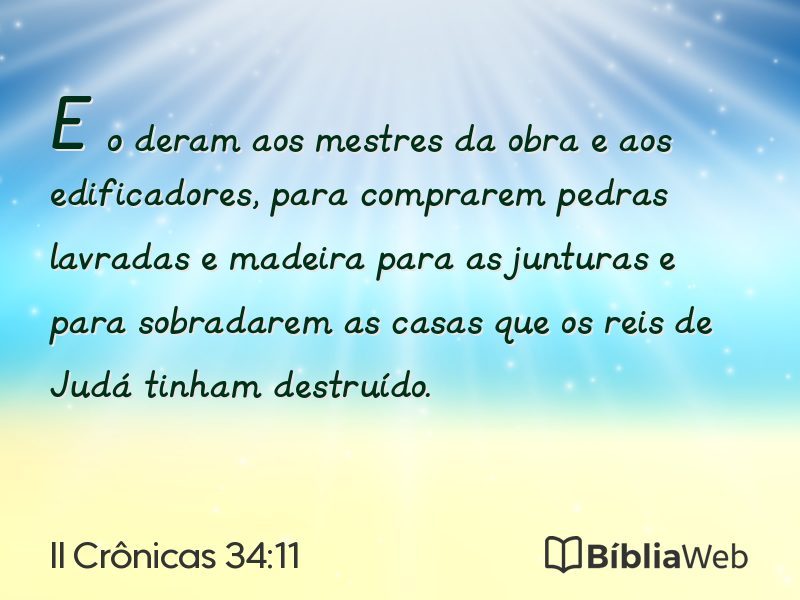 II Crônicas 34:11 em imagem para compartilhar
