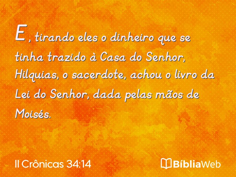 II Crônicas 34:14 em imagem para compartilhar