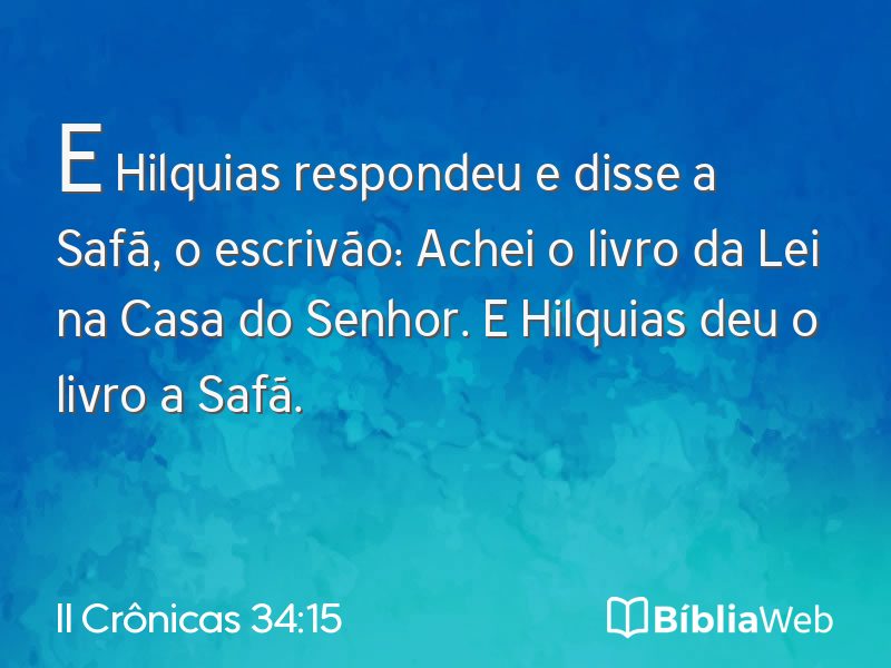 II Crônicas 34:15 em imagem para compartilhar
