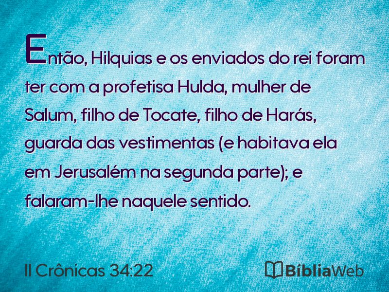II Crônicas 34:22 em imagem para compartilhar