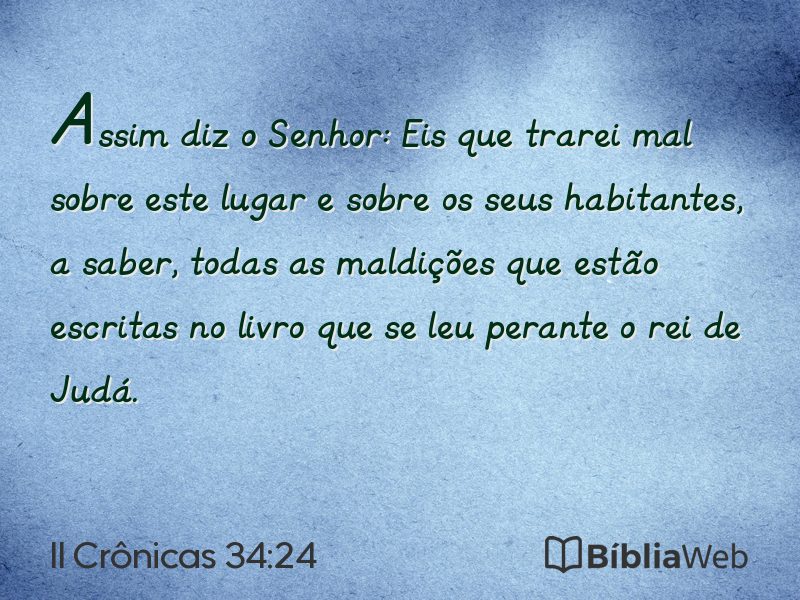 II Crônicas 34:24 em imagem para compartilhar