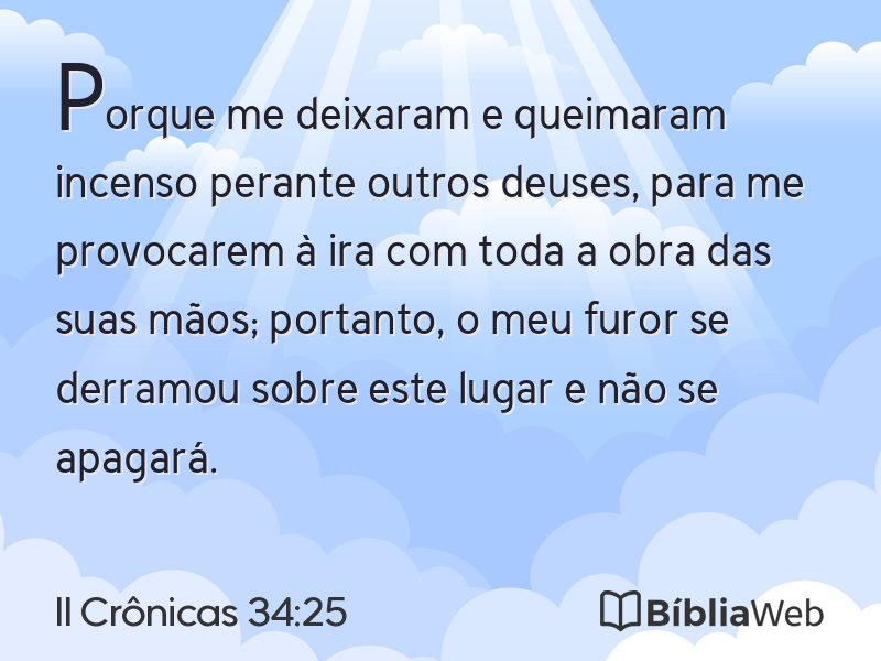 II Crônicas 34:25 em imagem para compartilhar