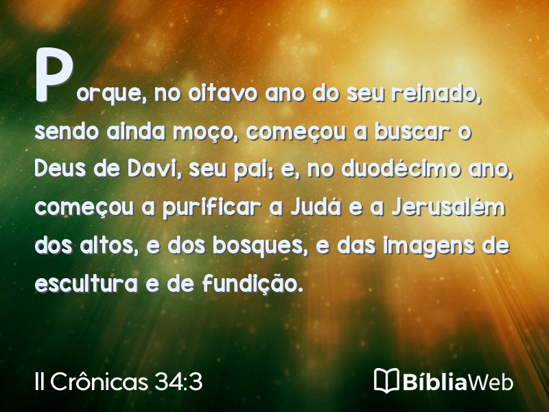 II Crônicas 34:3 em imagem para compartilhar