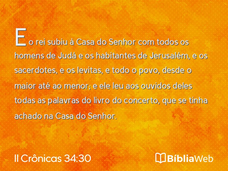 II Crônicas 34:30 em imagem para compartilhar