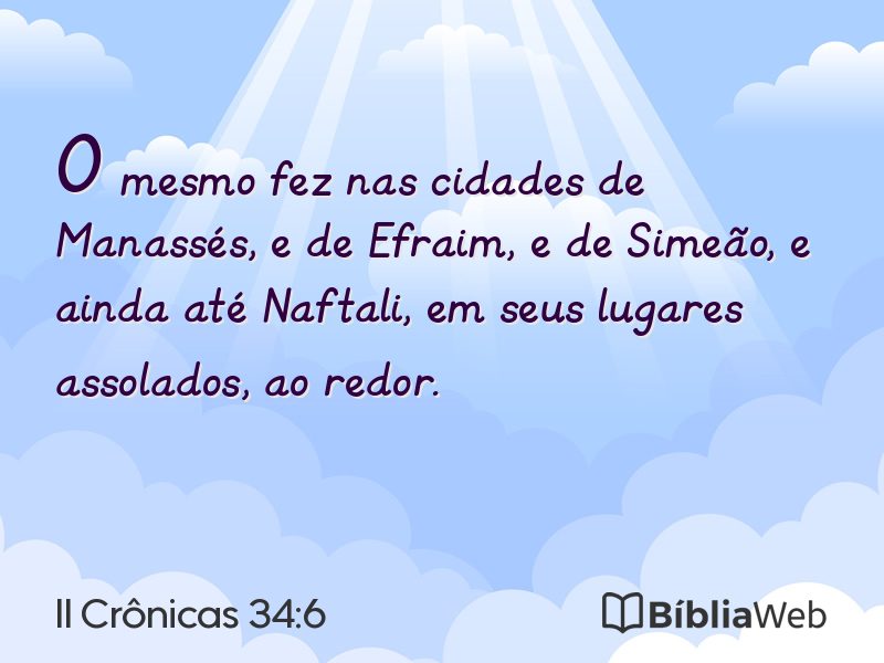 II Crônicas 34:6 em imagem para compartilhar