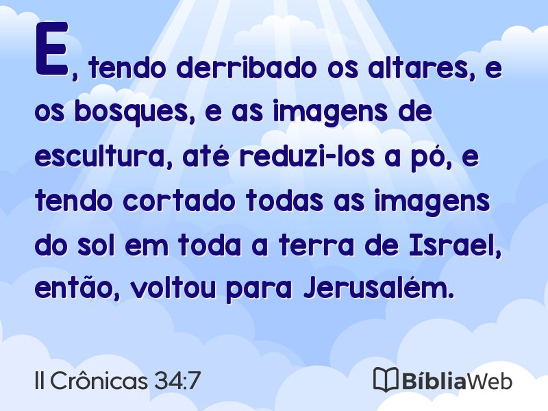 II Crônicas 34:7 em imagem para compartilhar