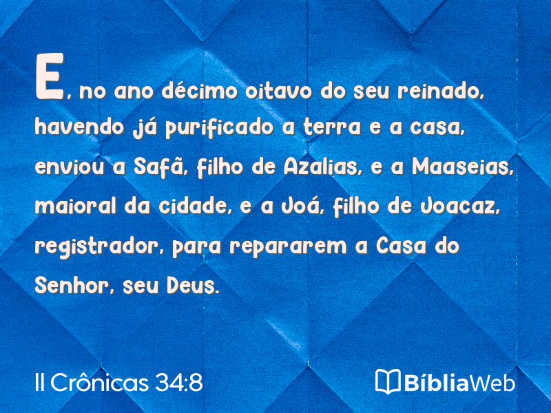 II Crônicas 34:8 em imagem para compartilhar