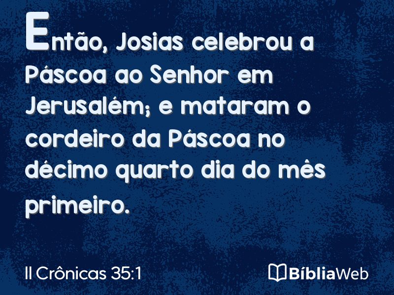 II Crônicas 35:1 em imagem para compartilhar