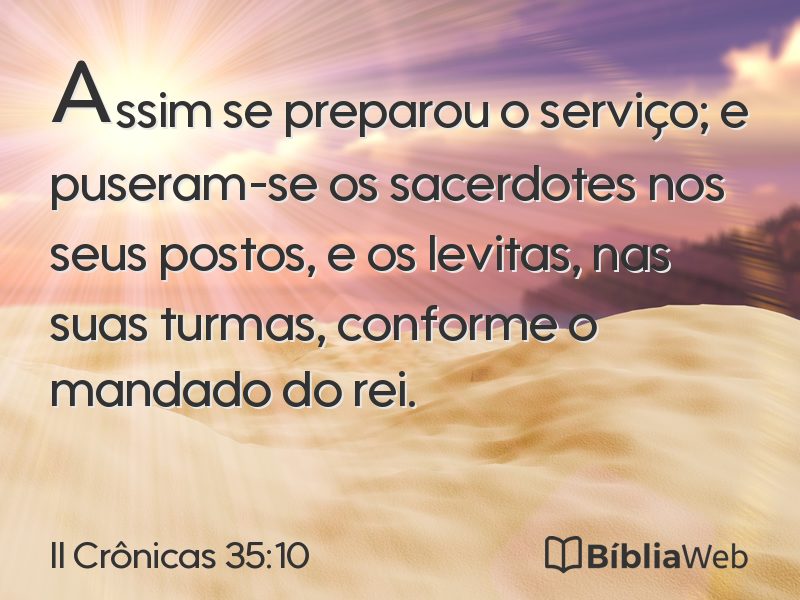 II Crônicas 35:10 em imagem para compartilhar