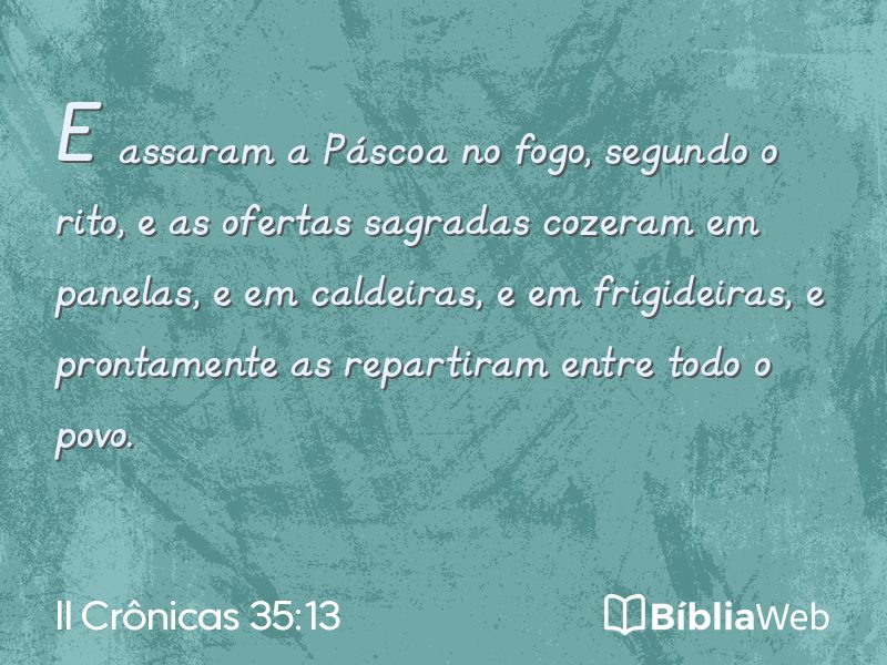 II Crônicas 35:13 em imagem para compartilhar
