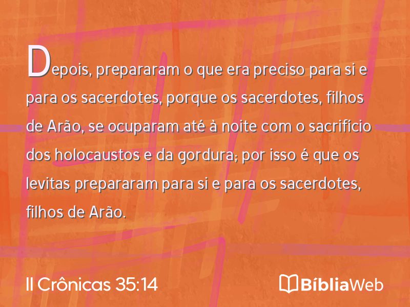 II Crônicas 35:14 em imagem para compartilhar