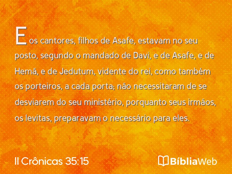 II Crônicas 35:15 em imagem para compartilhar