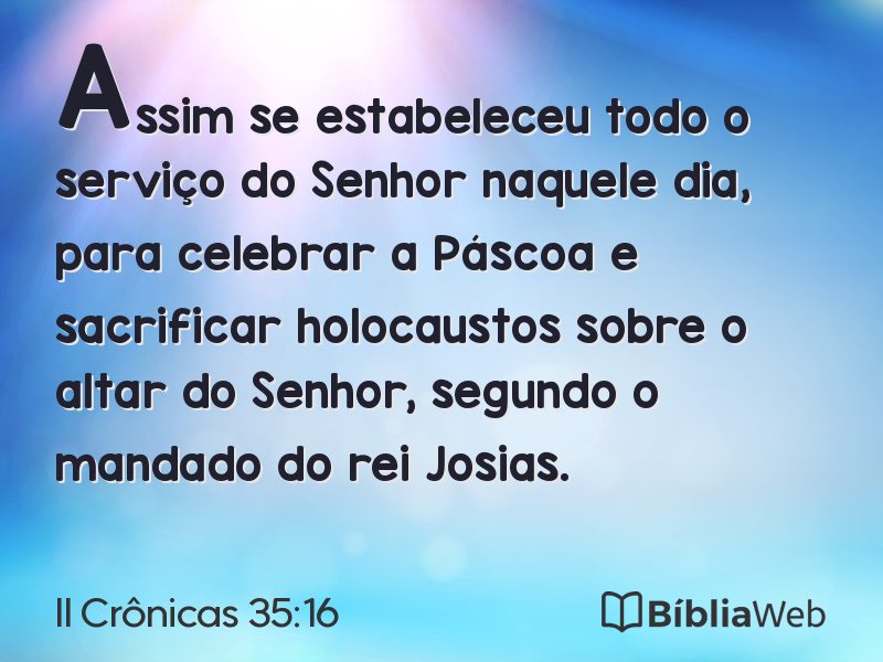 II Crônicas 35:16 em imagem para compartilhar