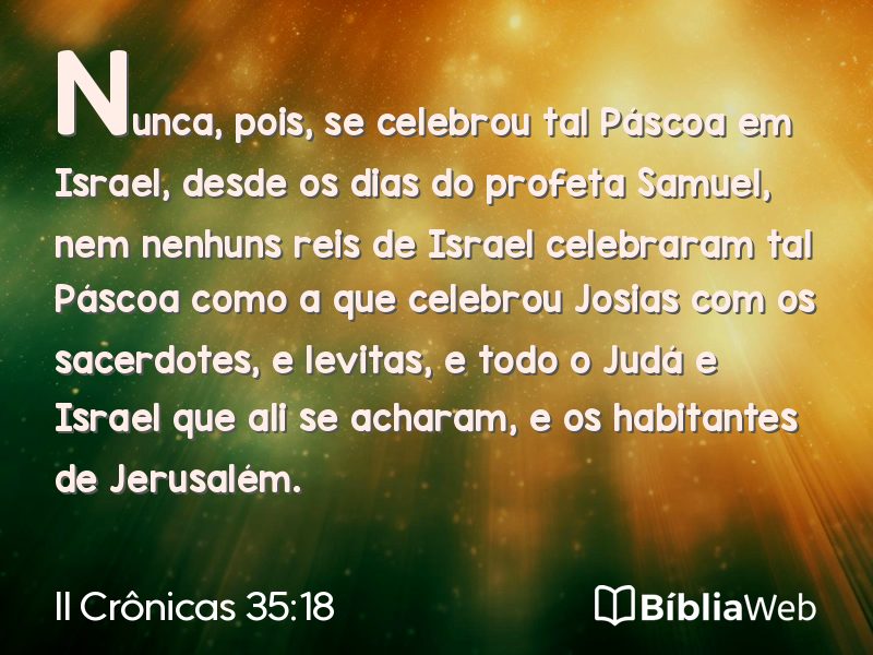 II Crônicas 35:18 em imagem para compartilhar