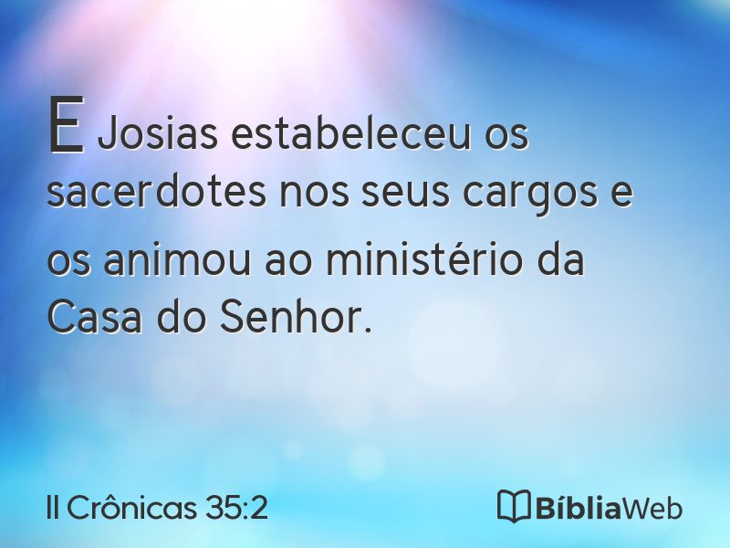 II Crônicas 35:2 em imagem para compartilhar