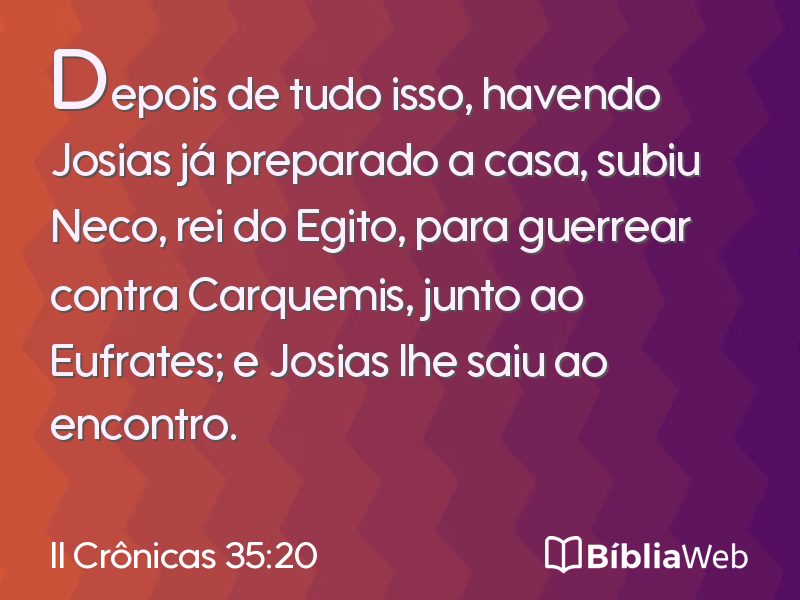 II Crônicas 35:20 em imagem para compartilhar