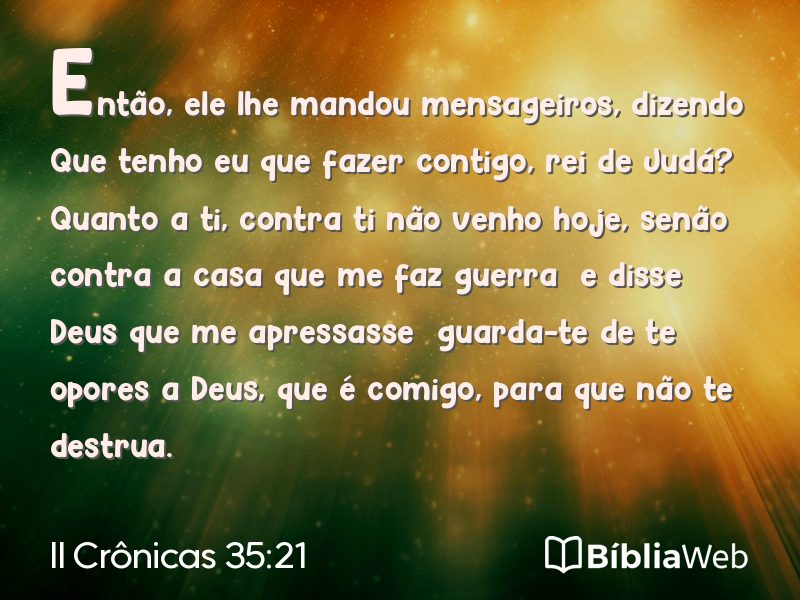 II Crônicas 35:21 em imagem para compartilhar