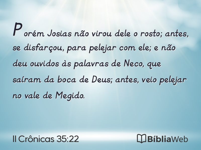 II Crônicas 35:22 em imagem para compartilhar