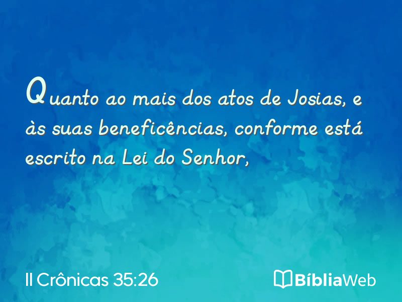 II Crônicas 35:26 em imagem para compartilhar