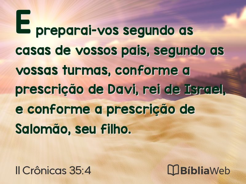 II Crônicas 35:4 em imagem para compartilhar
