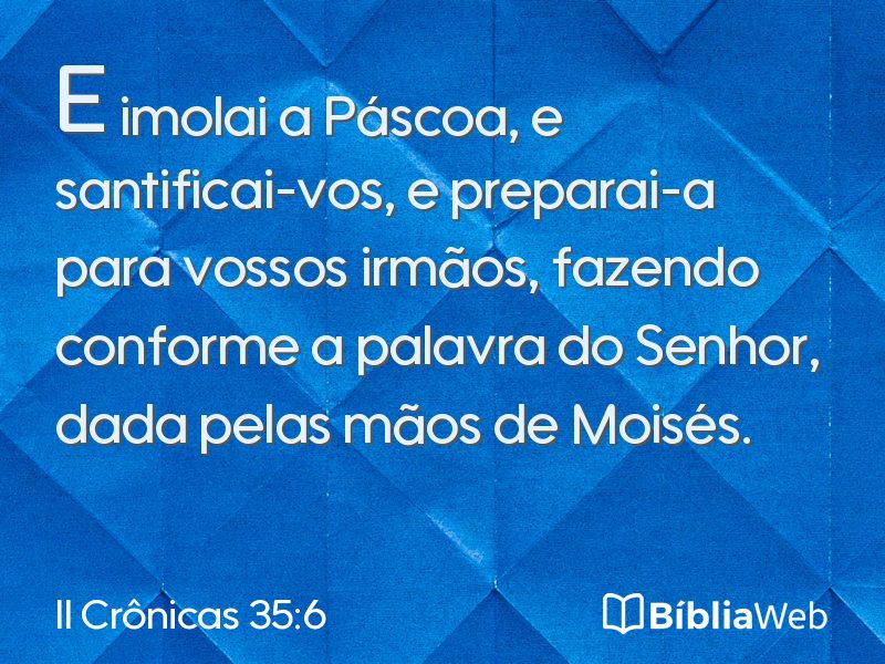 II Crônicas 35:6 em imagem para compartilhar