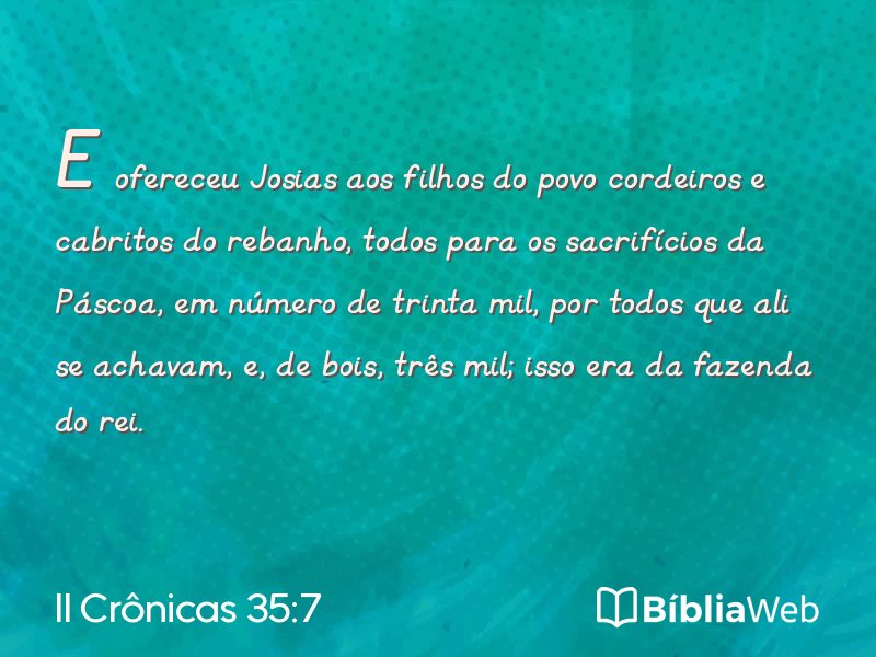 II Crônicas 35:7 em imagem para compartilhar
