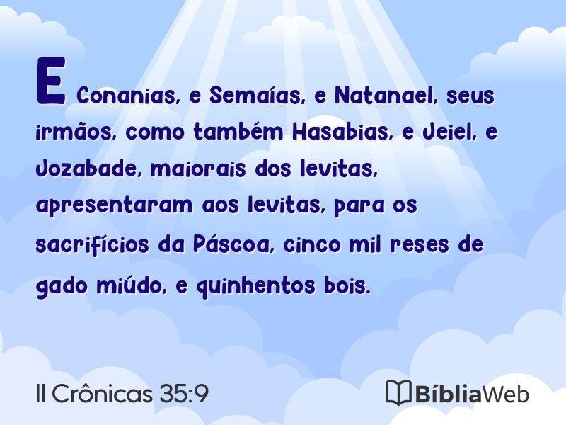 II Crônicas 35:9 em imagem para compartilhar