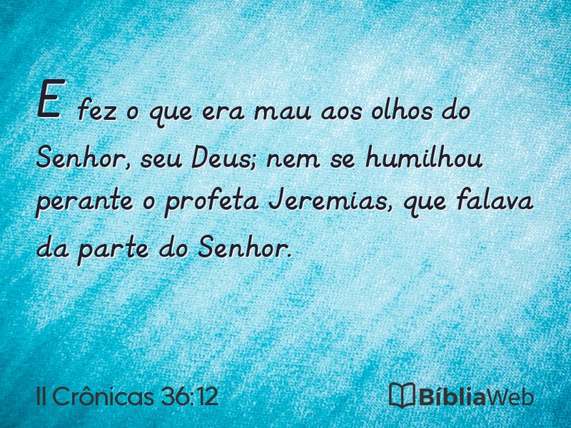 II Crônicas 36:12 em imagem para compartilhar