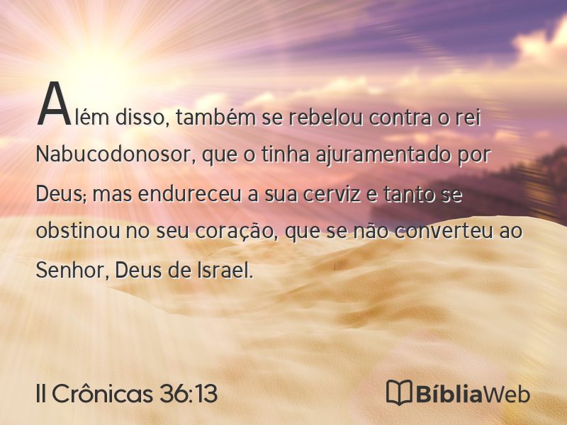 II Crônicas 36:13 em imagem para compartilhar