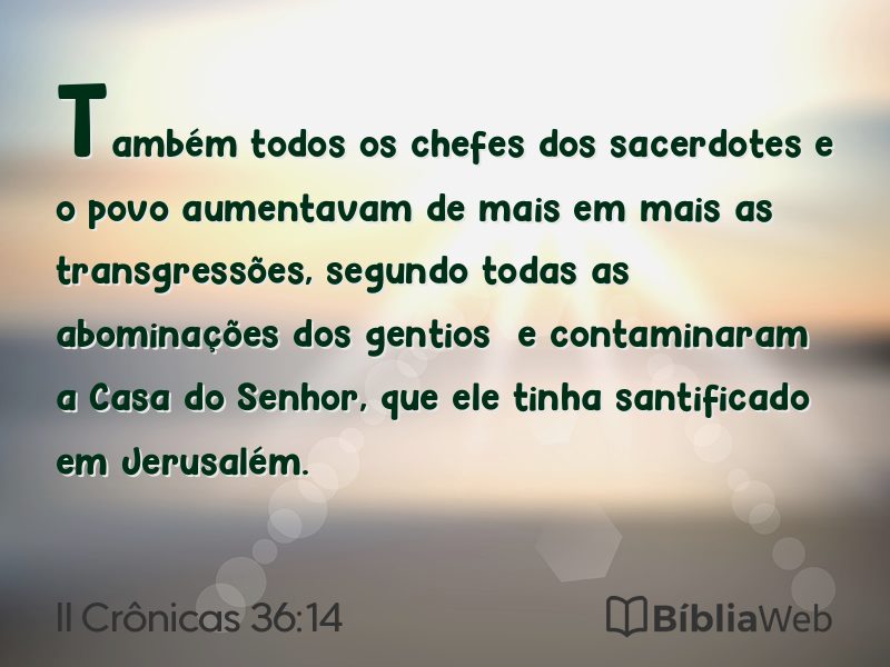 II Crônicas 36:14 em imagem para compartilhar
