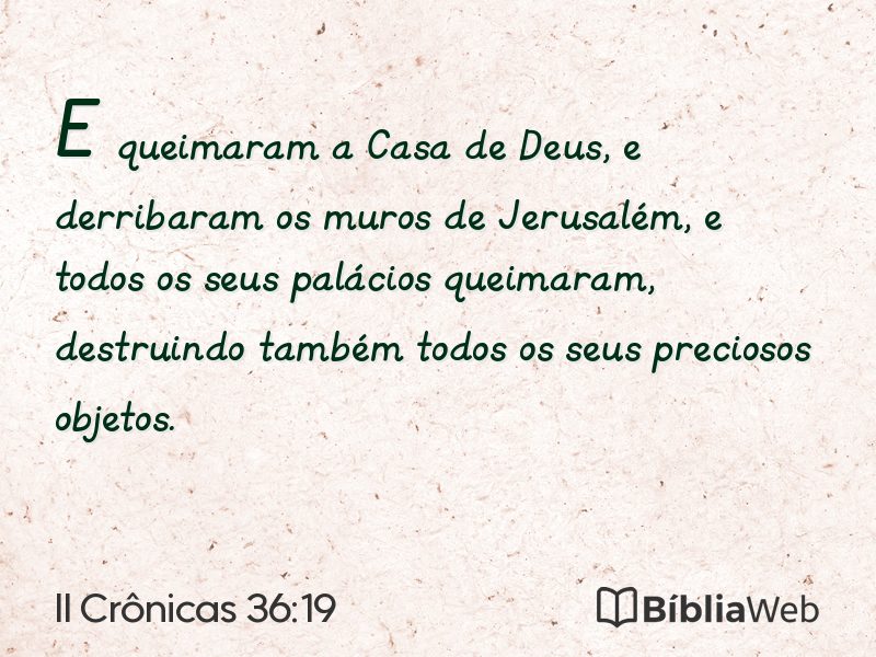 II Crônicas 36:19 em imagem para compartilhar