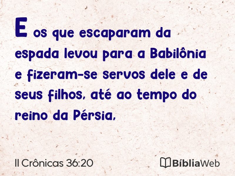 II Crônicas 36:20 em imagem para compartilhar