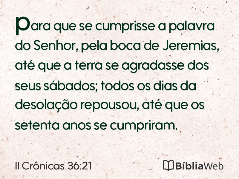 II Crônicas 36:21 em imagem para compartilhar