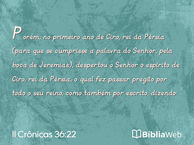 II Crônicas 36:22 em imagem para compartilhar