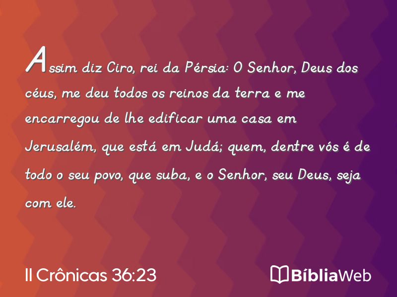 II Crônicas 36:23 em imagem para compartilhar