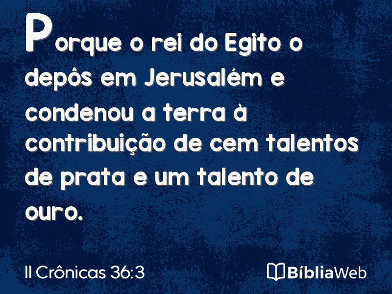 II Crônicas 36:3 em imagem para compartilhar