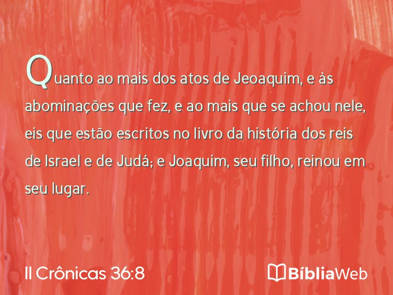 II Crônicas 36:8 em imagem para compartilhar