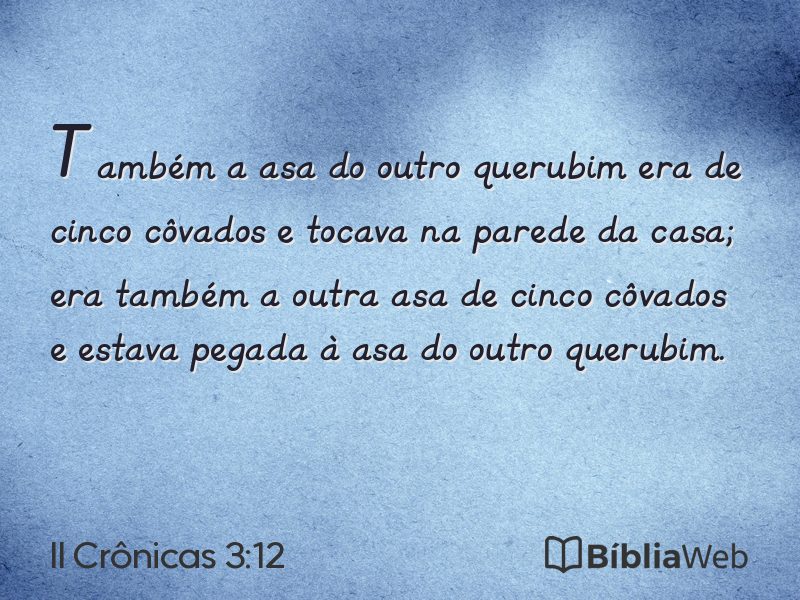 II Crônicas 3:12 em imagem para compartilhar