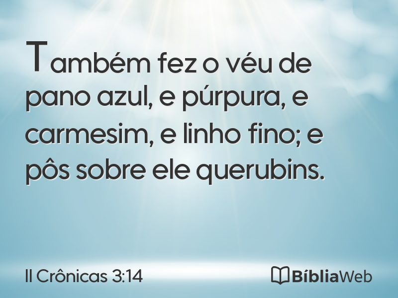 II Crônicas 3:14 em imagem para compartilhar