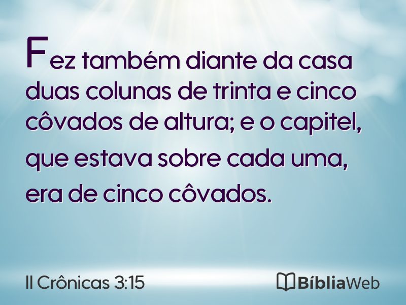 II Crônicas 3:15 em imagem para compartilhar