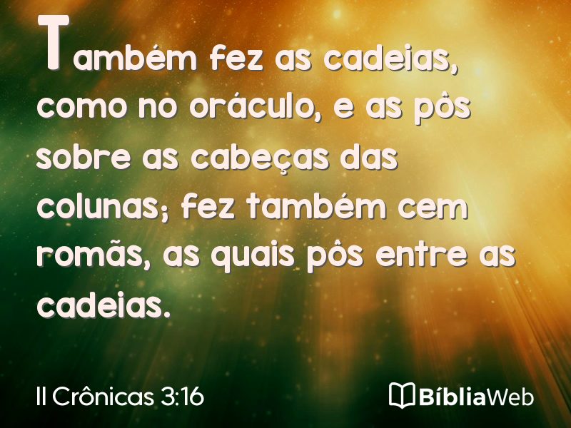 II Crônicas 3:16 em imagem para compartilhar