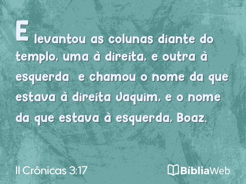 II Crônicas 3:17 em imagem para compartilhar