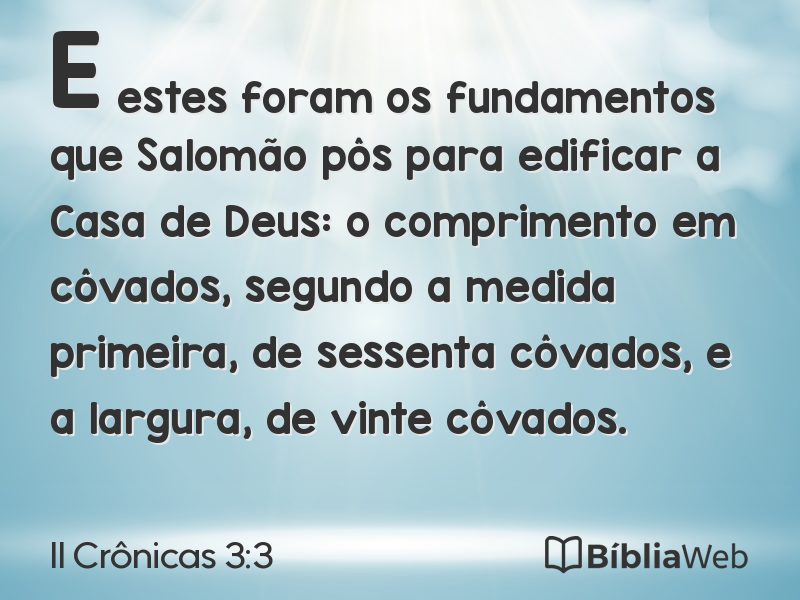 II Crônicas 3:3 em imagem para compartilhar