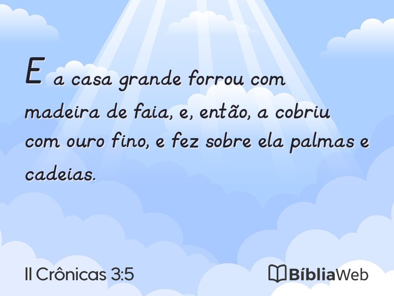 II Crônicas 3:5 em imagem para compartilhar