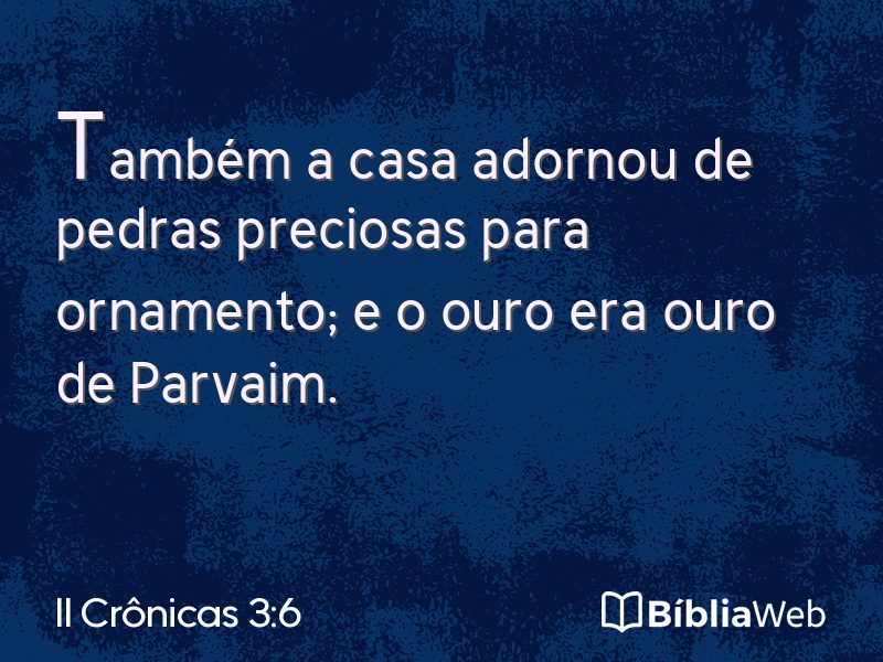 II Crônicas 3:6 em imagem para compartilhar